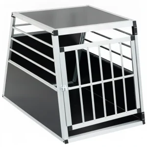 Aluminum Transport Case, Aluminum Car Carrier, Travel Carrier, Suitable For Cats And Dogs, Black And Silver.