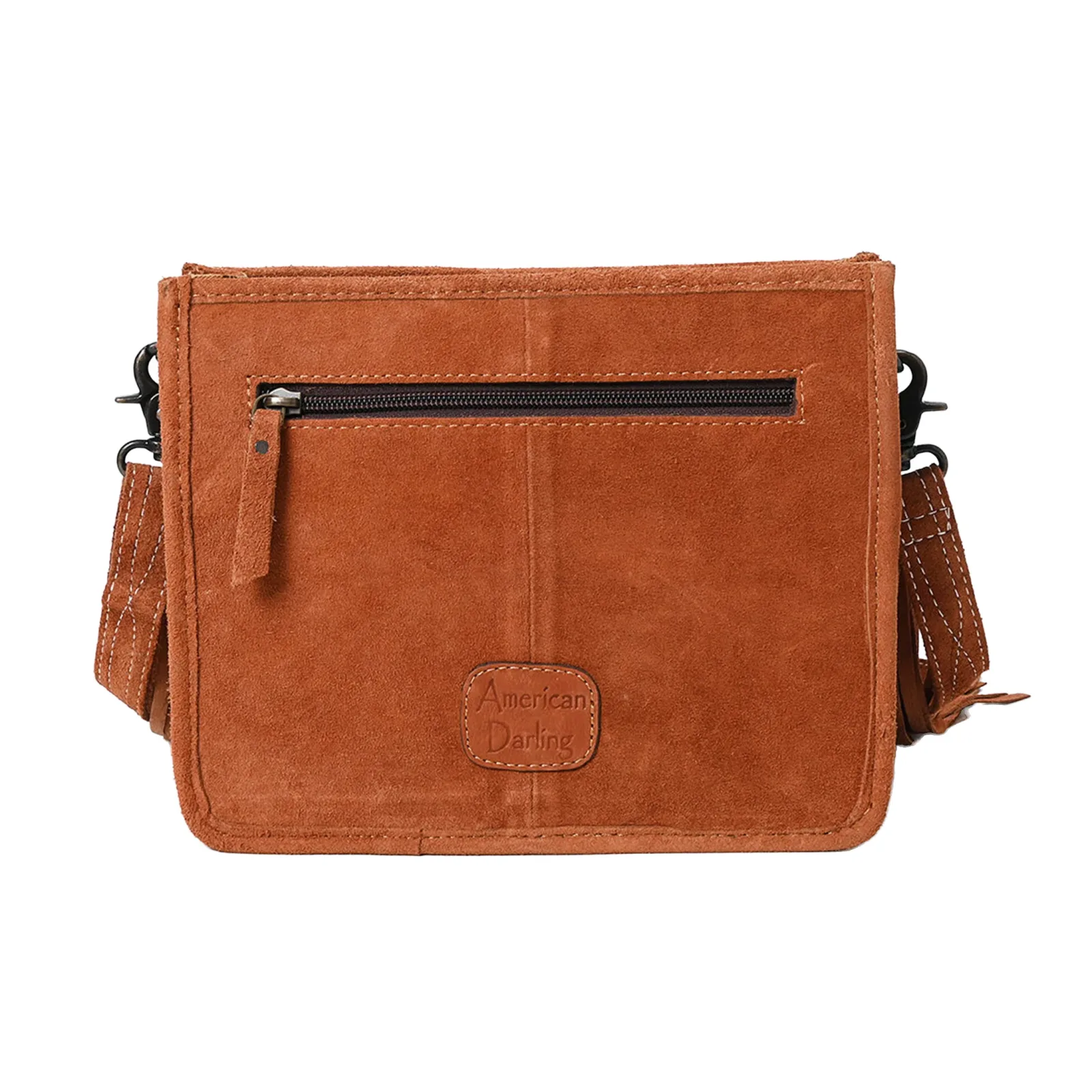 American Darling Brown Boot Stitch Fringe Bag - Image 2