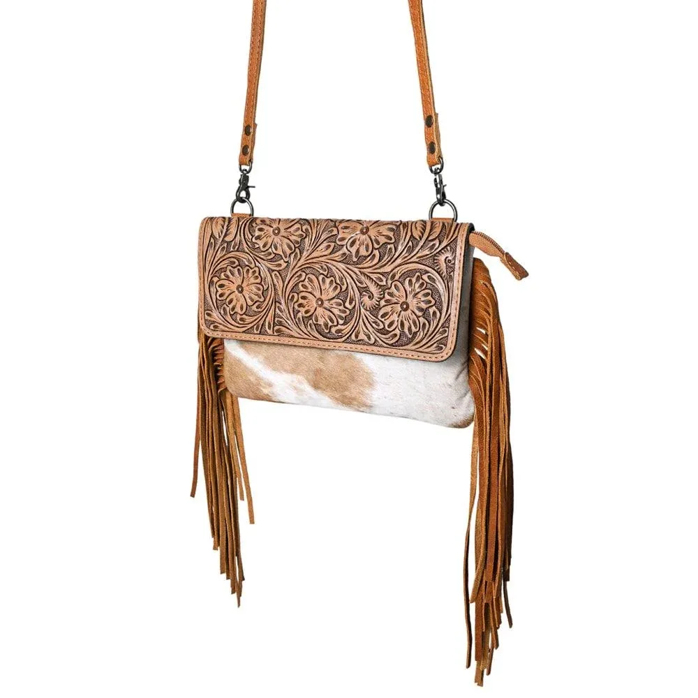 American Darling Floral Hand Tooled Cowhide Crossbody