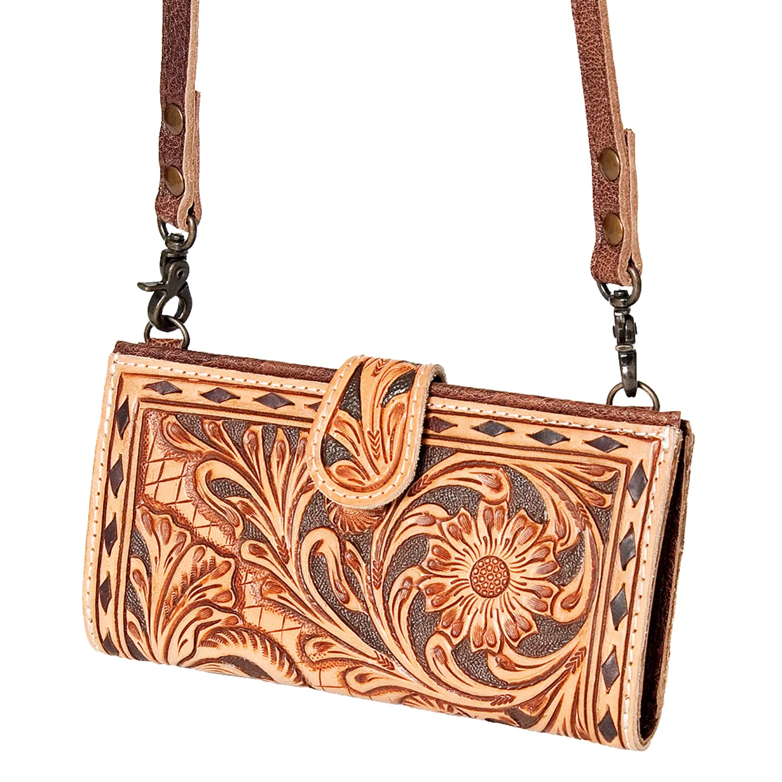 American Darling Floral Tooled Crossbody Clutch - Image 2