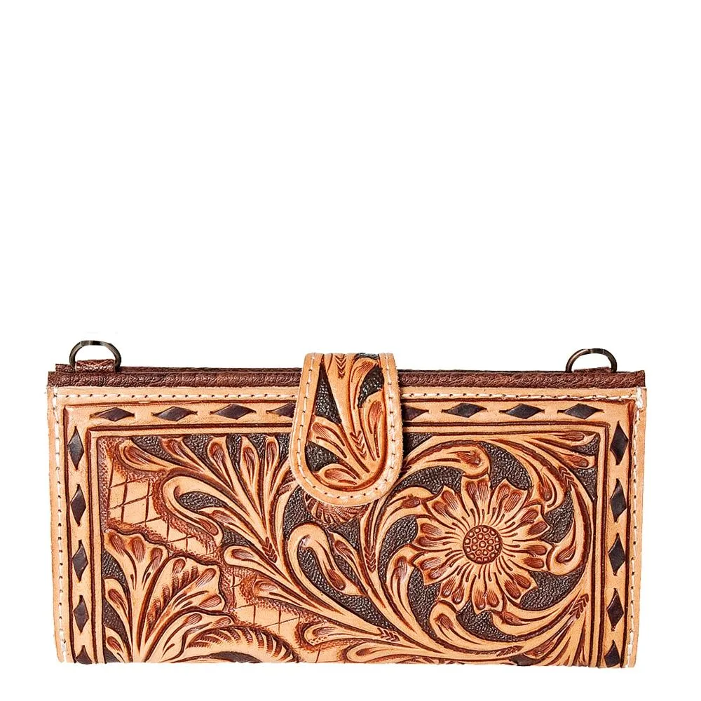 American Darling Floral Tooled Crossbody Clutch