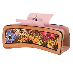 American Darling Multi Flower Tooled Hair Claw Clip