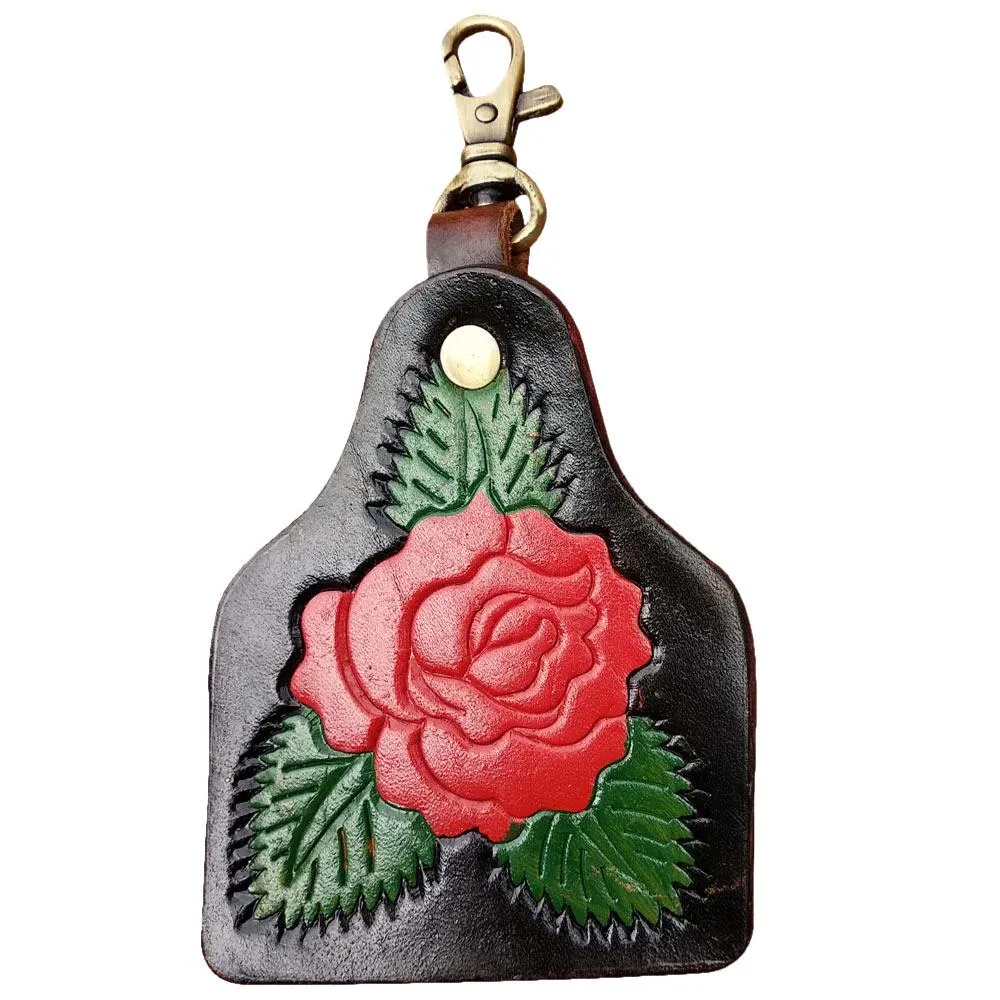 American Darling Rose Tooled Key Chain