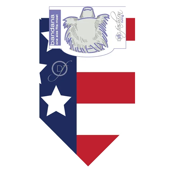 American Flag Dog Bandana by Dog Fashion Living - Image 2