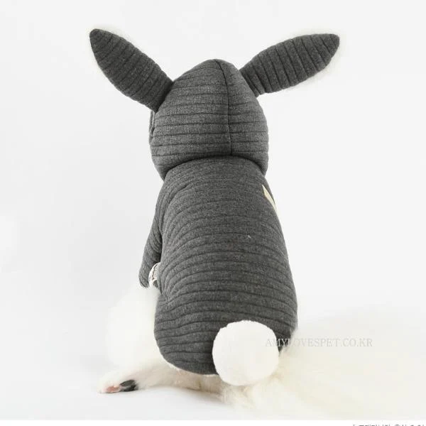 AMY LOVES PET | Bunny Hoodie in Grey - Image 2