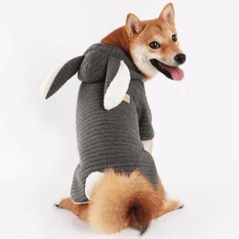 AMY LOVES PET | Bunny Hoodie in Grey