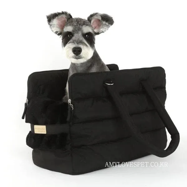 AMY LOVES PET | Rene Padded Shoulder Bag in Black