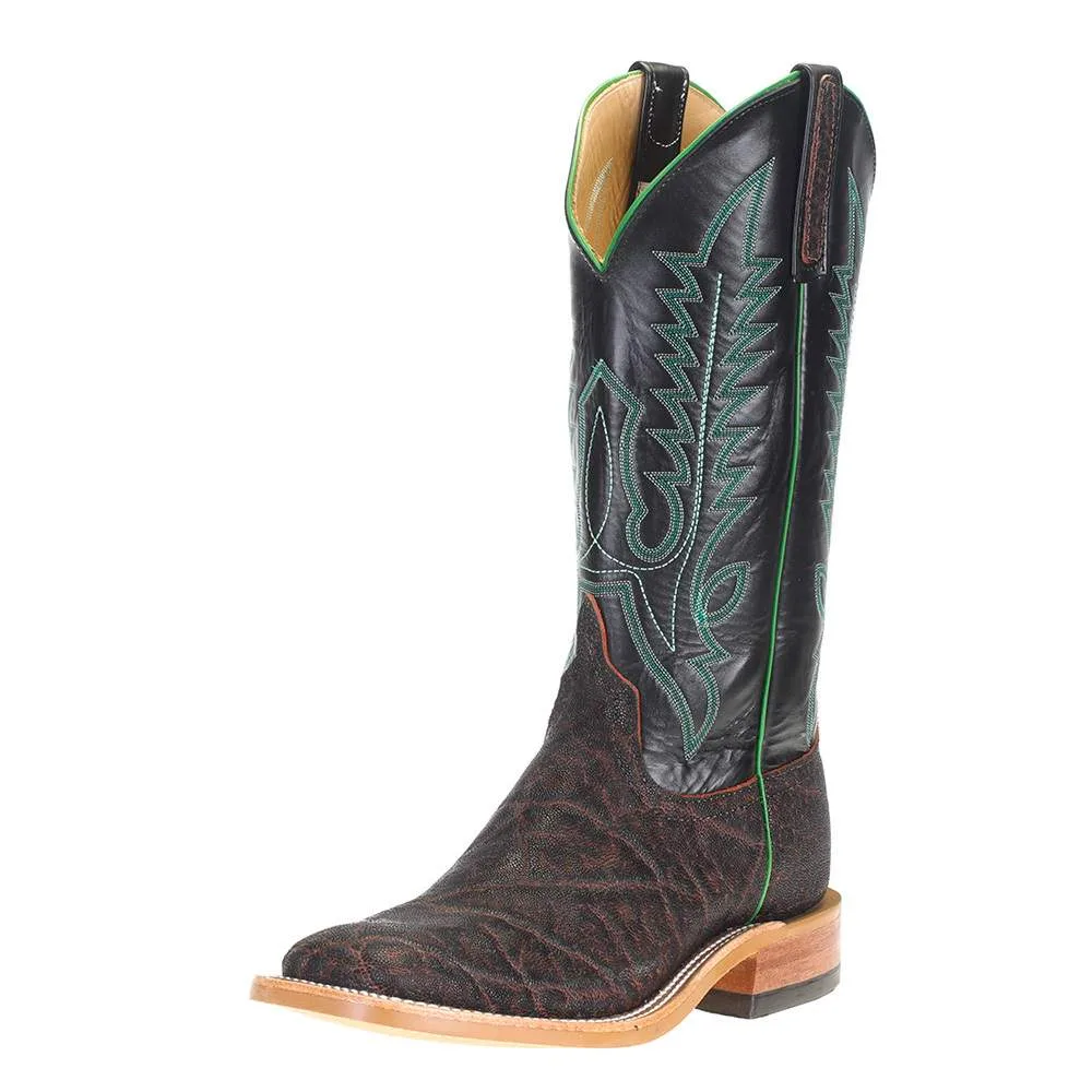 Anderson Bean Men's Bark Vintage Elephant 13in. Black Glove Top Square Toe Boots