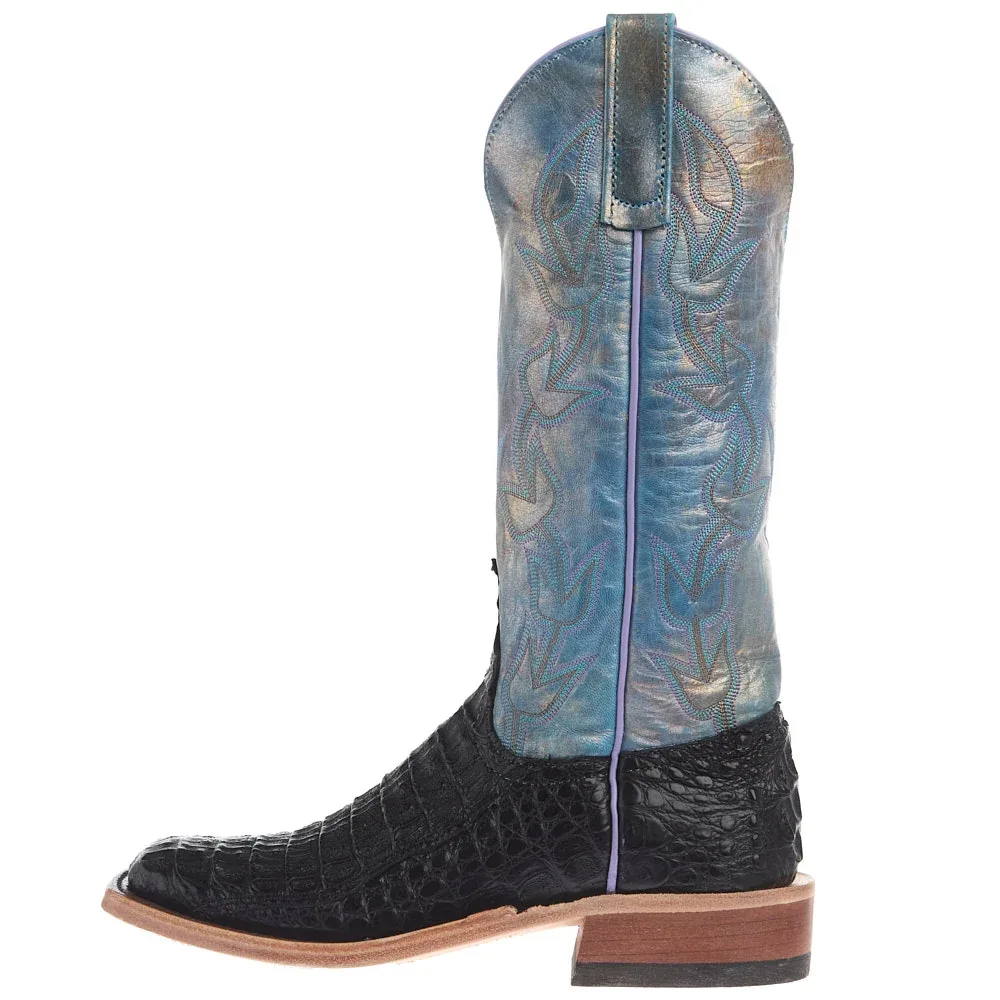 Anderson Bean Women's Black Lux Hornback Caiman Vamp 13In Riviera Petrol Mad Dog Top - Image 2