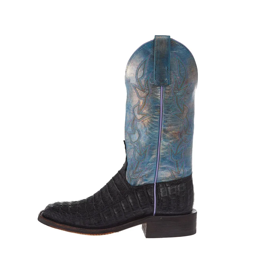 Anderson Bean Women's Ride Ready Black Lux 3 Piece Caiman Vamp 12in Riviera Petrol Mad Dog Top - Image 2