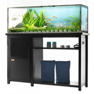 Aquarium Stand, 75 Gallon Fish Tank Stand, 52 X 19.7 X 32.3 In Steel And MDF Turtle Tank Stand, 626 Lbs Load