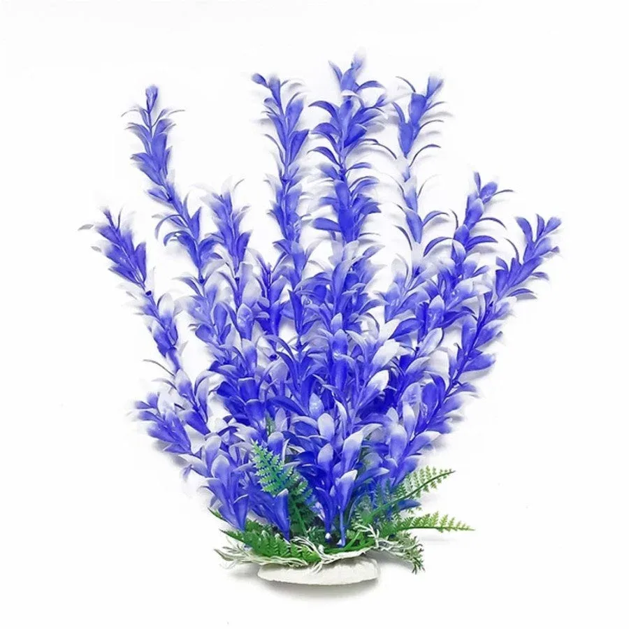 Aquatop Bacopa Aquarium Plant with Weighted Base Blue, White 6 in