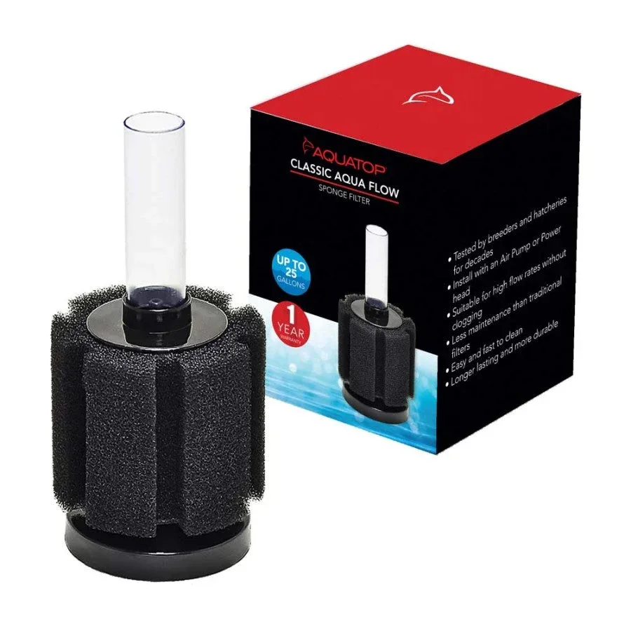 Aquatop Classic Aqua Flow CAF25 Internal Sponge Filter Black, 1ea