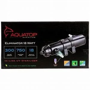 Aquatop Eliminator Series InLine UV Sterilizer Black, 1ea/18 W