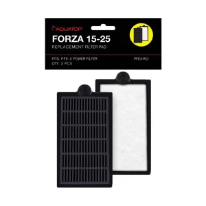 Aquatop FORZA Replacement Filter Inserts with Premium Activated Carbon 15-25 Black, White 2 Pack