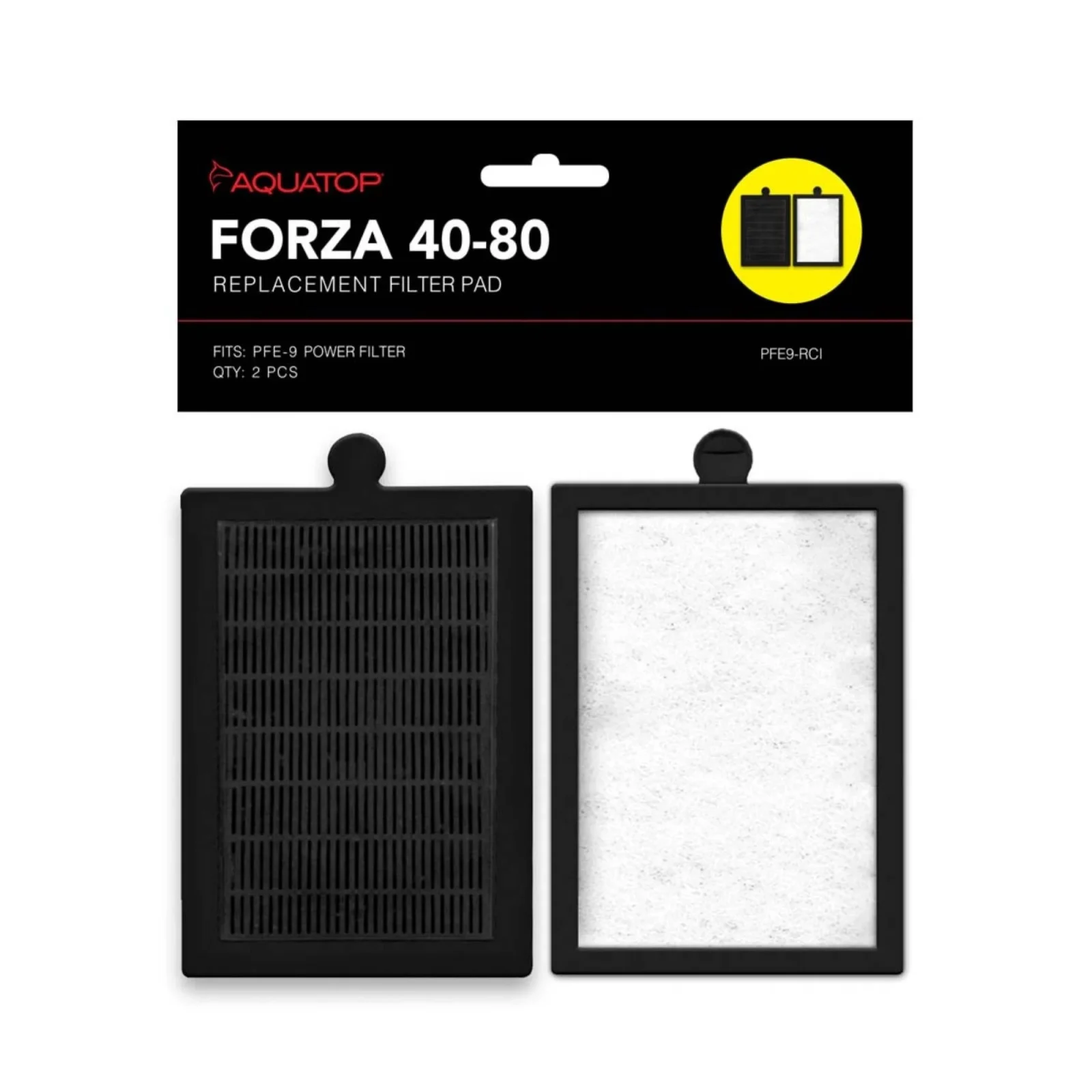 Aquatop FORZA Replacement Filter Inserts with Premium Activated Carbon 40-80 Black, White 2 Pack