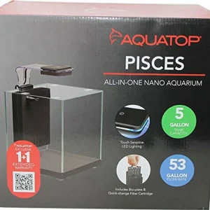 Aquatop PISCES Allinone Nano Cube Glass Aquarium Kit Black, Clear, 1ea/5 gal