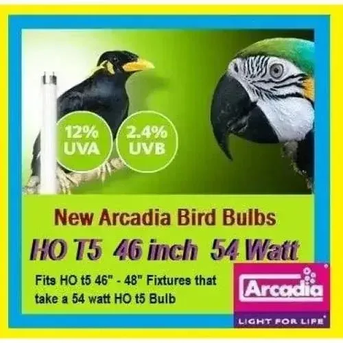 Arcadia 54W T5 HO Full Spectrum Bird Bulb – UVA/UVB Avian Lighting for Parrots