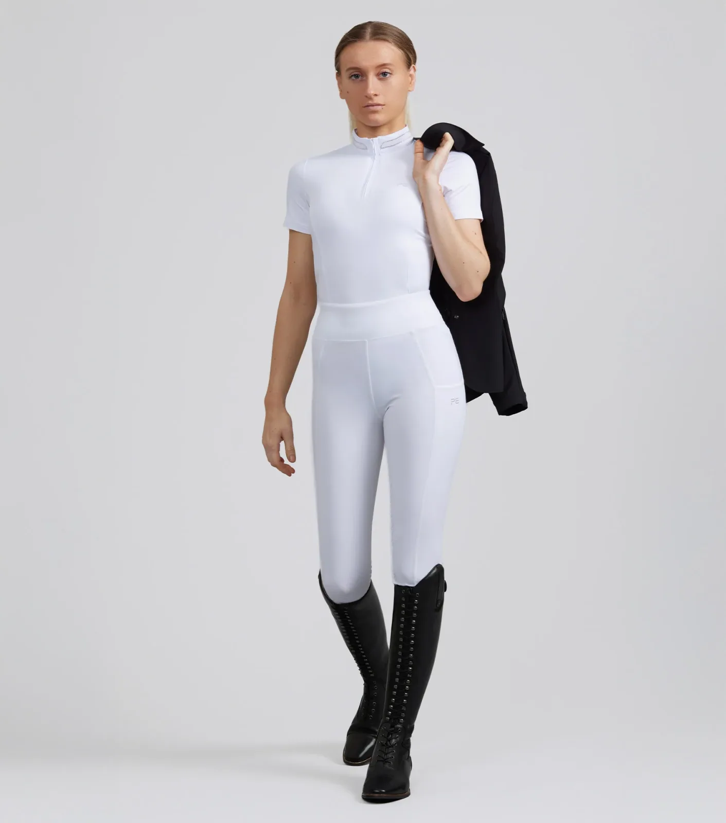 Aresso Ladies Full Seat Gel Riding Tights White