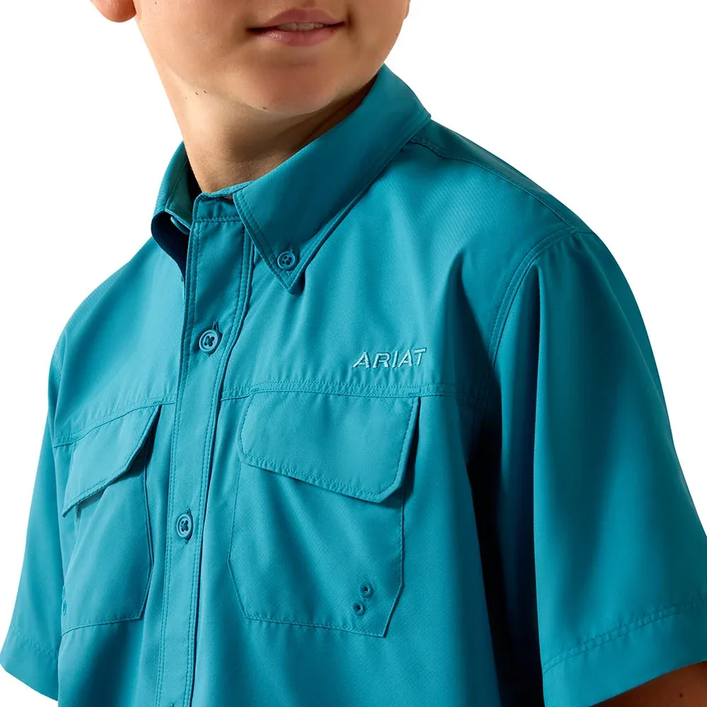 Ariat Boy's Blue Moon Print VentTek Outbound Shirt - Image 2