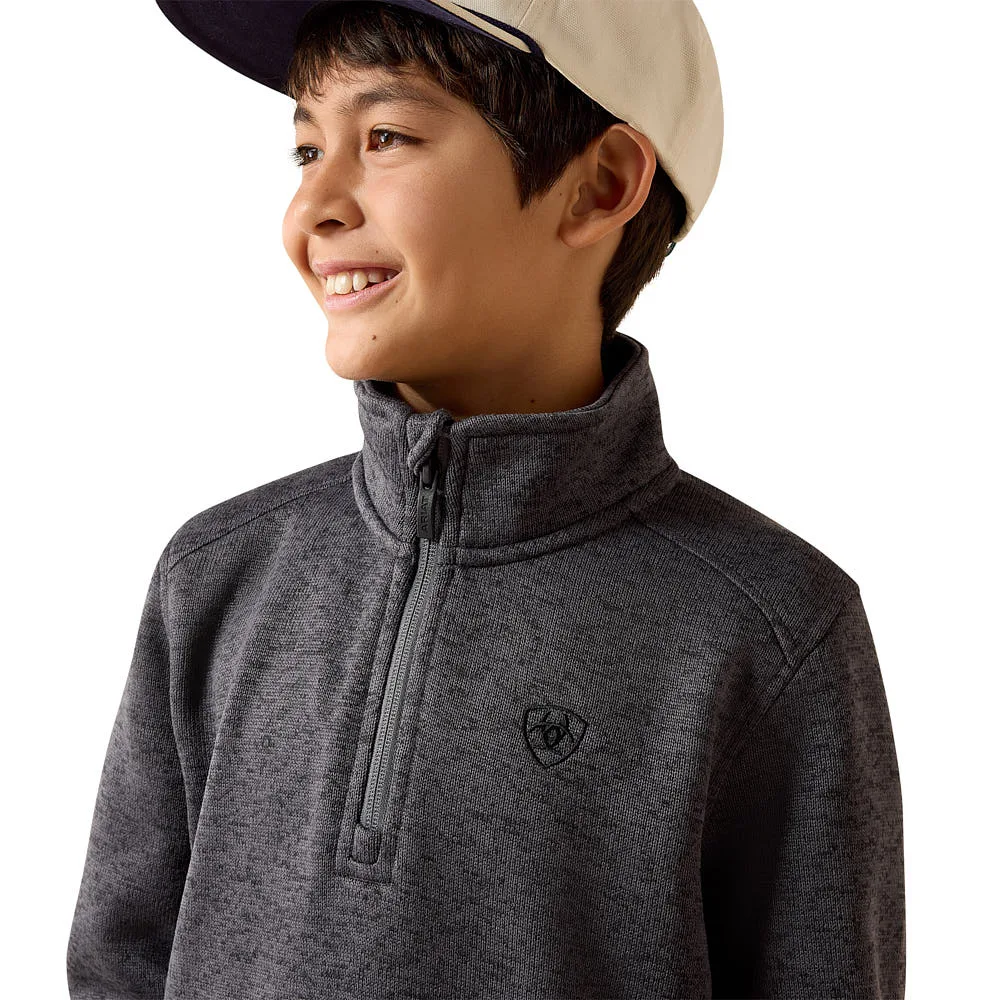 Ariat Boy's Caldwell Iron Gate 1/4 Zip Sweater - Image 2