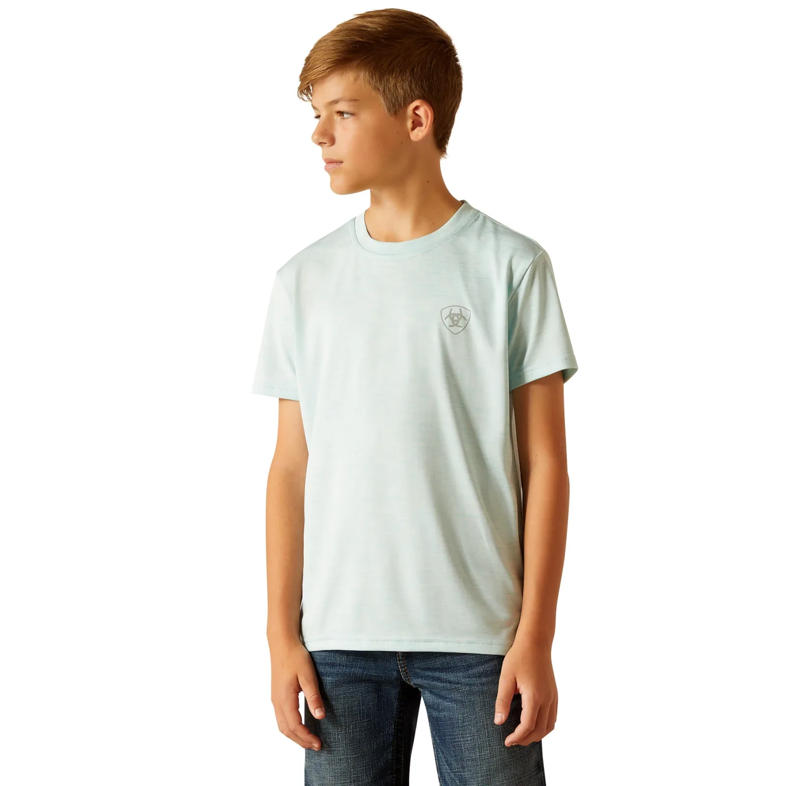 Ariat Boys Charger ARI Aqua Crestline Tee - Image 2