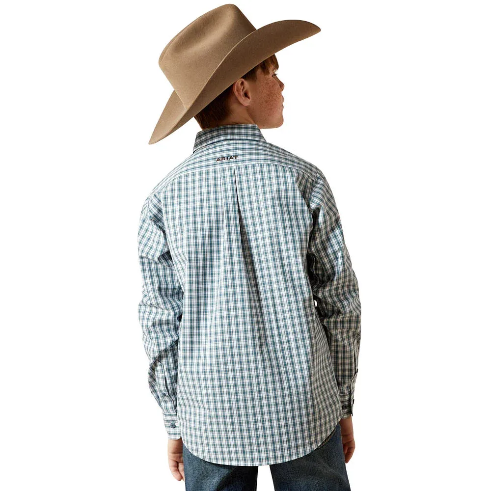 Ariat Boy's Dark Teal Pro Series Townes Shirt - Image 2