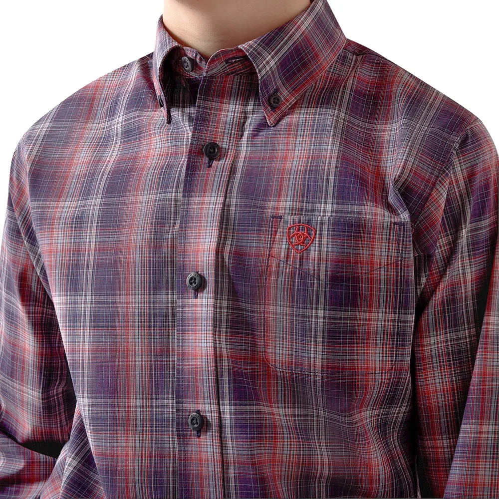 Ariat Boy's Evening Blue Pro Series Blaze Shirt - Image 2