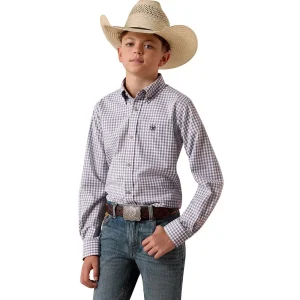 Ariat Boy's Sleet Grey Plaid Pro Series Blaire Shirt