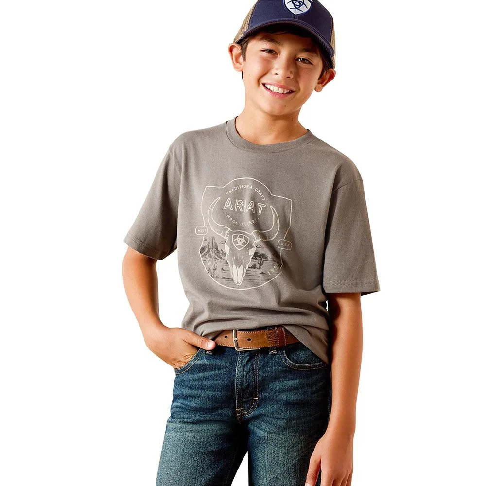 Ariat Boy's Smoked Pearl Desert Badge Tee Shirt