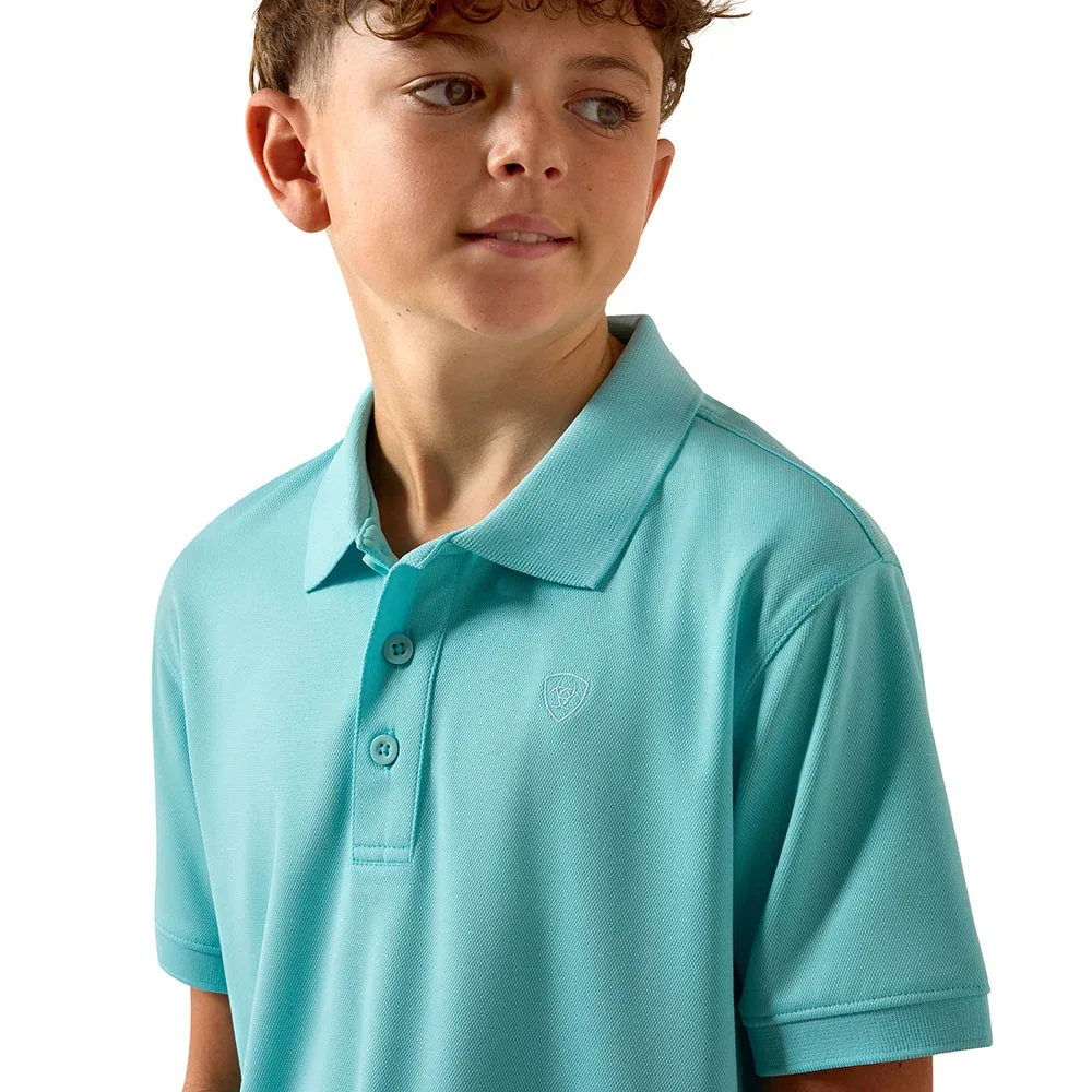 Ariat Boy's Tek Angel Blue Polo - Image 2