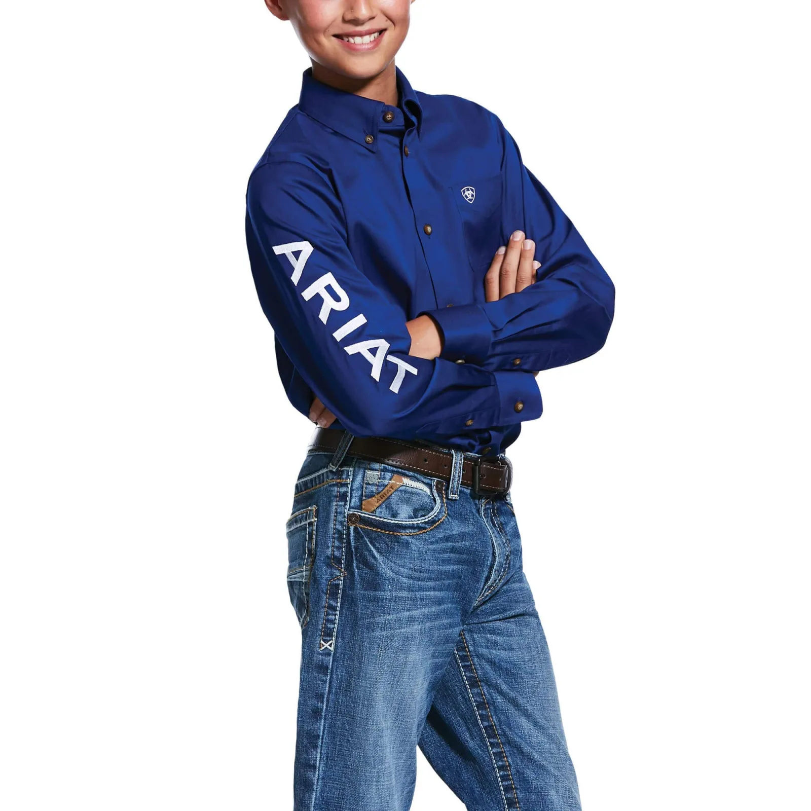 Ariat Boy's Ultra Marine & White Shirt