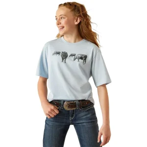 Ariat Girls Blue Born To Farm Tee