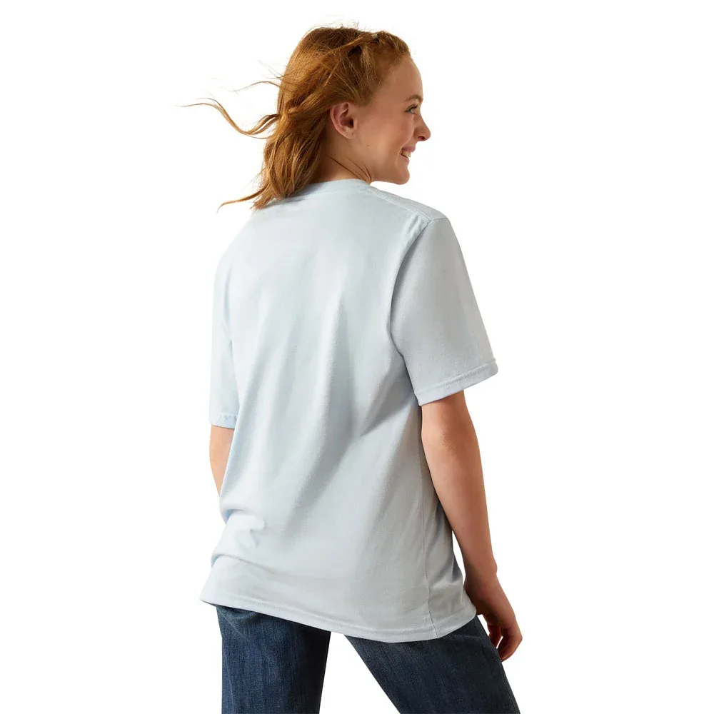 Ariat Girls Blue Born To Farm Tee - Image 2