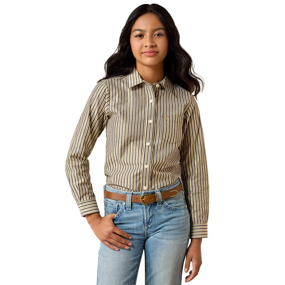 Ariat Girl's Chocolate Stripe Kirby Shirt