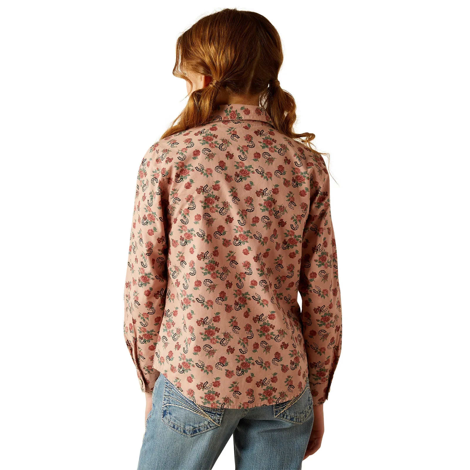 Ariat Girl's Flowers n' Horseshoes Shirt - Image 2