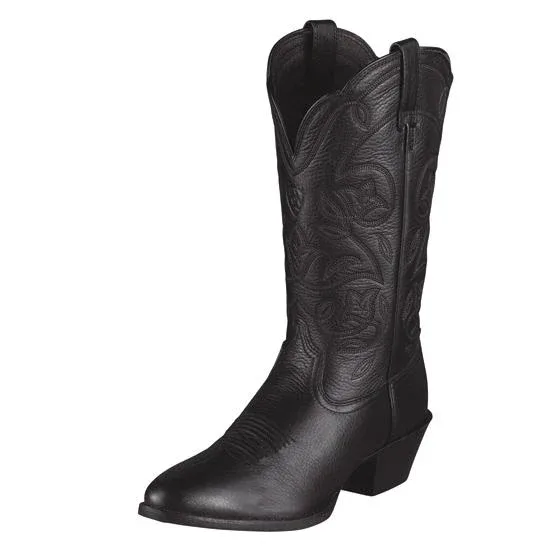 Ariat Heritage Deertan Western Black R-Toe Boots