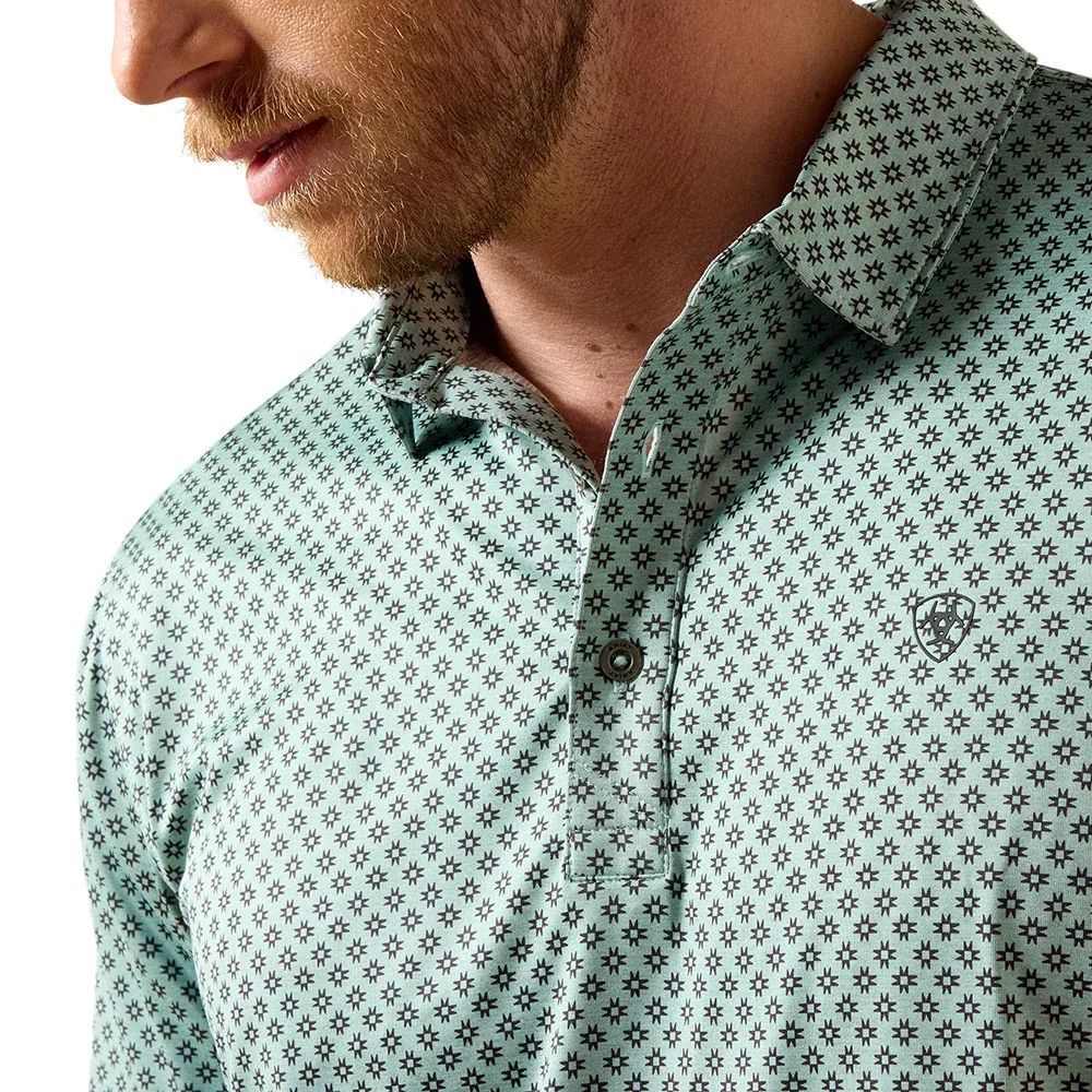 Ariat Men's Beach Glass Fitted Print Polo - Image 2
