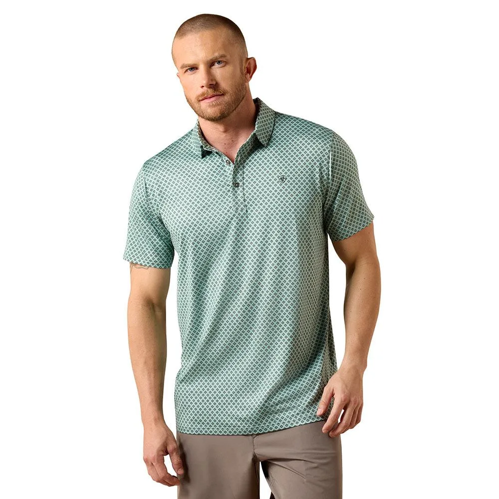Ariat Men's Beach Glass Fitted Print Polo