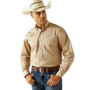 Ariat Mens Classic Khaki Long Sleeve Button Shirt