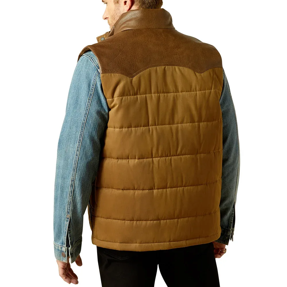 Ariat Men's Cub Khaki/Brown Quilted Vest - Image 2