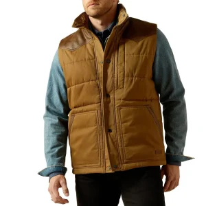 Ariat Men's Cub Khaki/Brown Quilted Vest