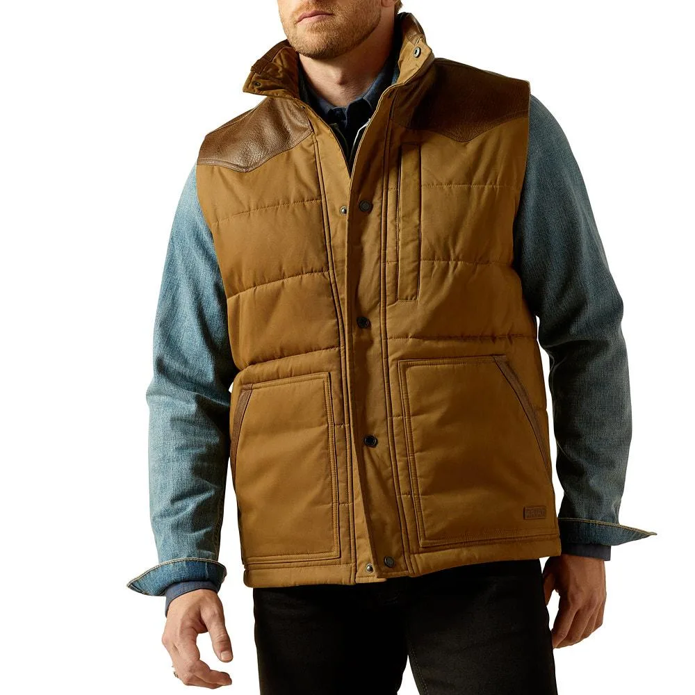 Ariat Men's Cub Khaki/Brown Quilted Vest