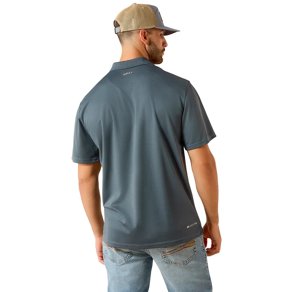 Ariat Men's Dark Slate Tek Classic Fit Polo - Image 2