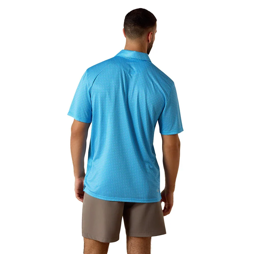 Ariat Men's Ibeza Blue Print Polo - Image 2