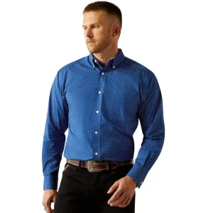 Ariat Mens Navy Bodie Wrinkle Free Shirt
