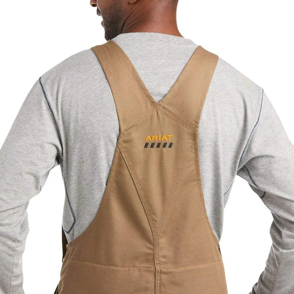 Ariat Mens Rebar Canvas Field Khaki Stretch Insulated Bib - Image 2