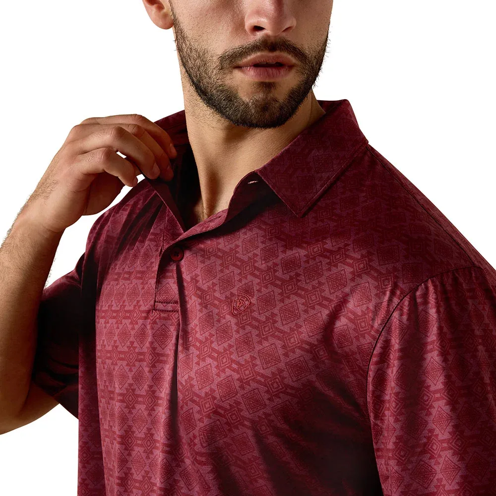 Ariat Men's Scarlet Print Polo - Image 2