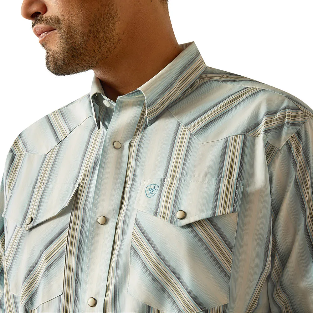 Ariat Mens Turquoise Fulton Long Sleeve Snap Shirt - Image 2