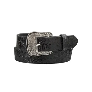 Ariat Women's Black Floral Embellished Belt